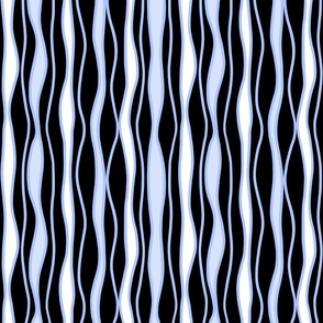 Monochrome Wobbly Stripes in Blue (Small)