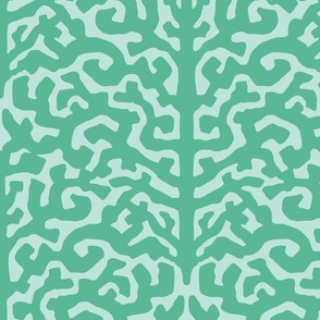 abstract coral / mint and green / large