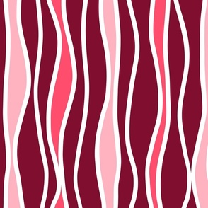 Monochrome Wobbly Stripes in Pink (Medium)
