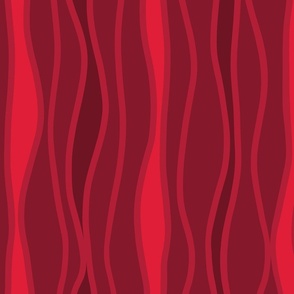 Monochrome Red Wobbly Stripes (Medium)