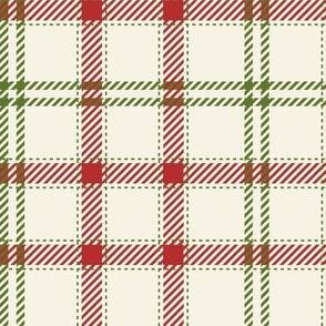 Tricolour Plaid - Christmas red, green and ivory - medium scale