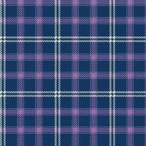 Tricolour Plaid - Scottish purple, willow and night sky navy - small scale