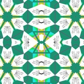 Ornamental green abstract art fabric design pattern