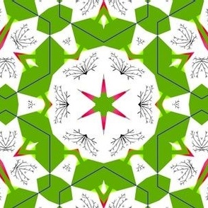 Green Mandala Art Design Fabric Pattern