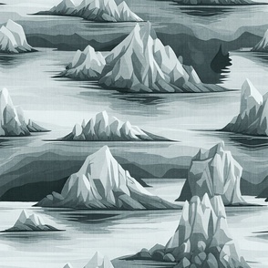 islands in the ocean in grey