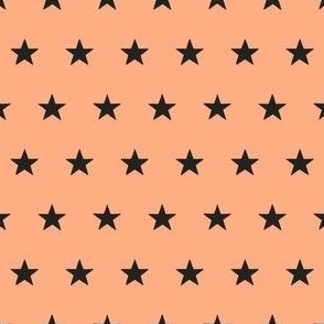 Stars - black & peachy orange