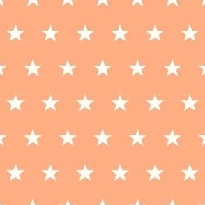 Stars - peachy orange & off-white