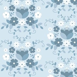 Monochromatic Blue French Country Floral