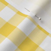 Gingham buttercup yellow - medium scale