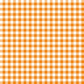 Gingham tangerine orange - tiny scale