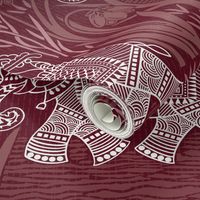 Indian block print/Bagdu/traditional/ Dusty rose/mauve/monochromatic/elephants