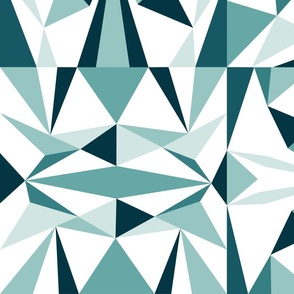 Abstract Patchwork in Teal