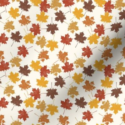 (small scale) fall leaves - autumn foliage- OG cream - LAD23