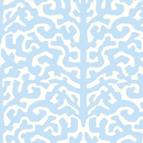 abstract coral / icy blue / large