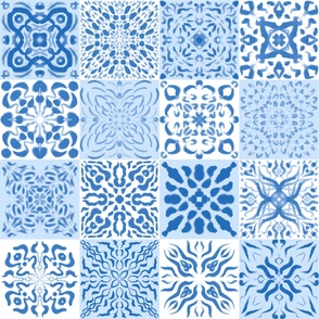 Monochromatic Melody Blue Tiles