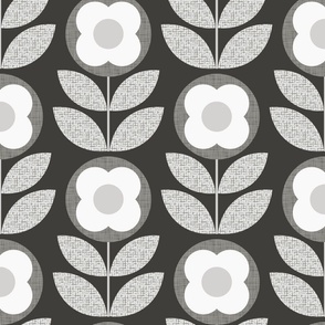 Monochrome midmod bloom sepia tones XL wallpaper 12 scale mid century modern by Pippa Shaw