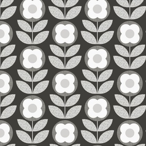 Monochrome midmod bloom sepia tones large 8 scale mid century modern by Pippa Shaw