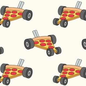 Pizza Racer - Pizza Race Car - Fun Kids - cream - LAD23