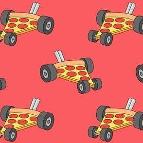 Pizza Racer - Pizza Race Car - Fun Kids - Red - LAD23