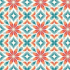 Small Floral Mosaic: A Vibrant Array of Colorful Tiles and Elegant Flowers