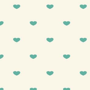 Teal hearts for cream