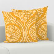 Florence damask / Large scale / yellow