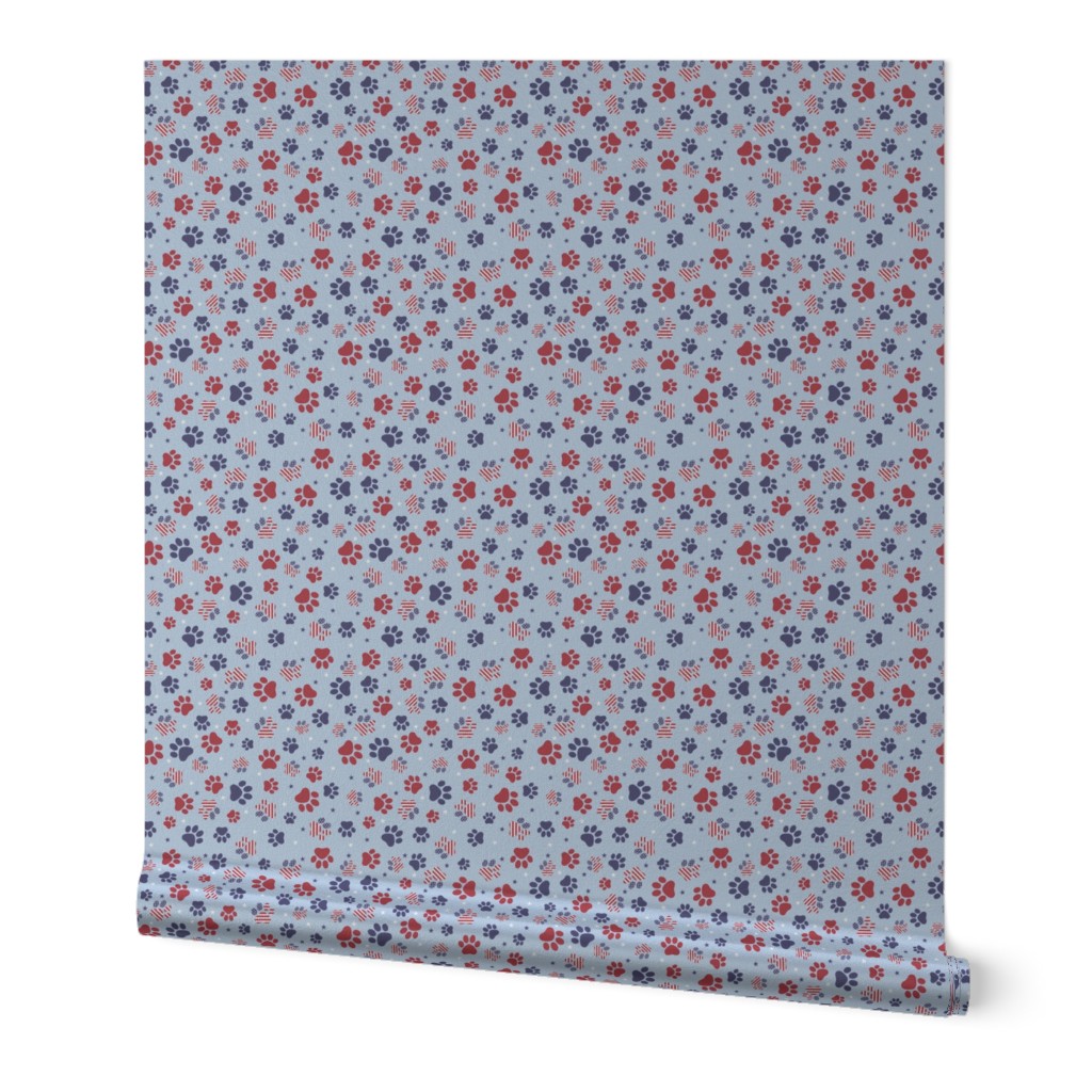 Dog Paw Print Patriotic Star-Spangled Flag Print