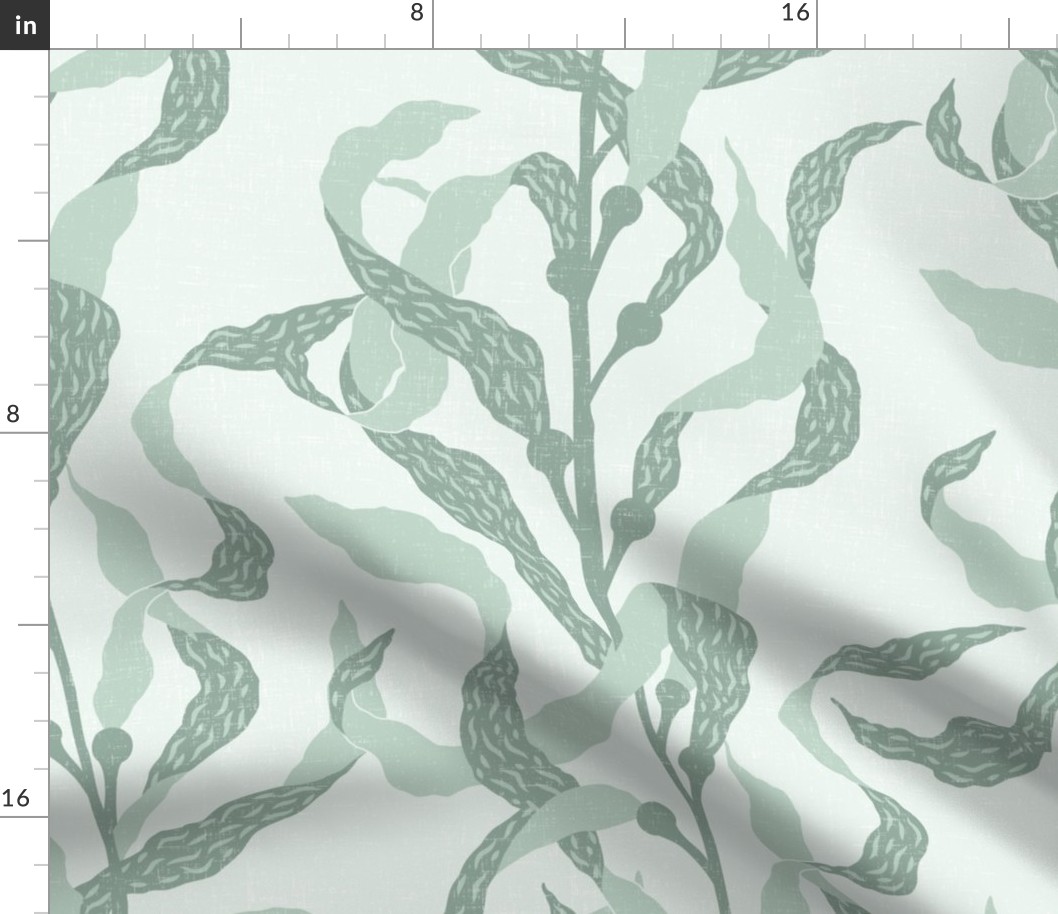 Underwater Kelp Forest - monochromatic light muted green - texture - large scale