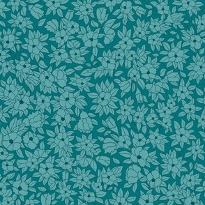 Monochromatic Teal Blue Flowers