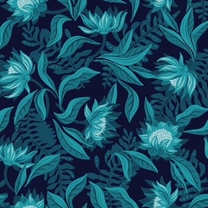 Monochromatic Bluesy Floral