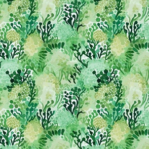 Lilly's Ocean Garden – Yellow/Green Wallpaper – New