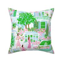Charleston Lillylane – Pink/Green on White – New 