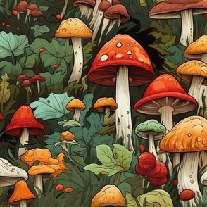 Mystical Mushroom Mural