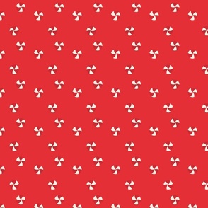 Peppermint Swirls in Red and White Scattered Randomly on on Red