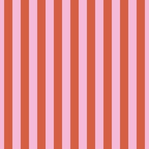 1" stripes red and pink