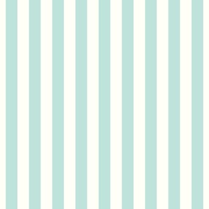 1" stripes mint and cream