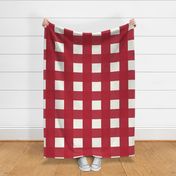 5 inch Huge American red gingham check - American red cottagecore country plaid - perfect for wallpaper bedding tablecloth - vichy check - 4th of july picnic