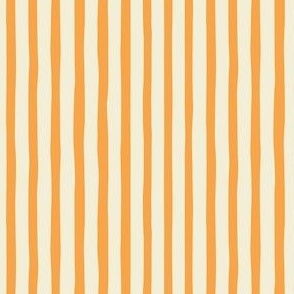 Wonky Yellow Stripes - Ditsy Scale - Vertical Marigold Light Yellow Mustard Ochre