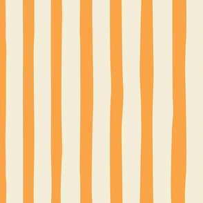 Wonky Yellow Stripes - Large Scale - Vertical Marigold Light Yellow Mustard Ochre
