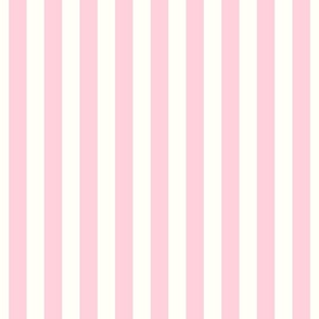 1" stripes icy pink and cream