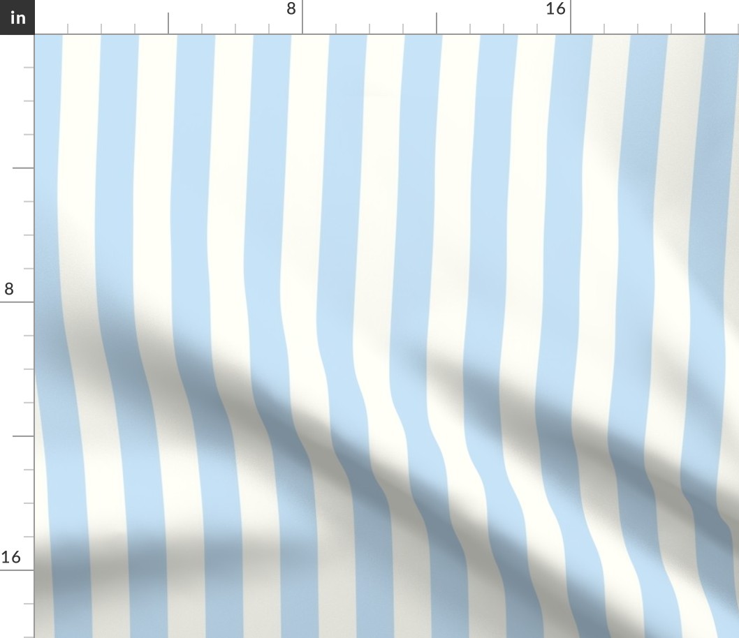 1" stripes icy blue and cream