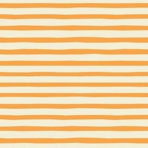 Wonky Yellow Stripes - Ditsy Scale - Horizontal Marigold Light Yellow Mustard Ochre