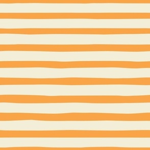 Wonky Yellow Stripes - Medium Scale - Horizontal Marigold Light Yellow Mustard Ochre