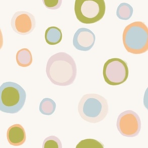Large dots in pastels on cream large scale 