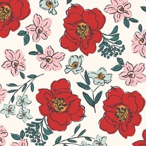 Sweet-pea-floral-in-red 11