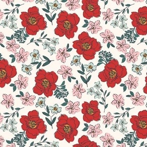 Sweet-pea-floral-in-red 6