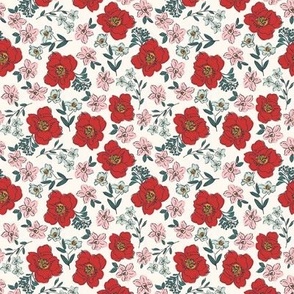 Sweet-pea-floral-in-red 4