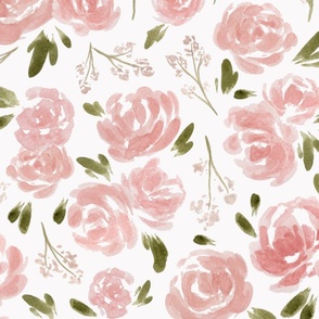 Jumbo - Sweet Blush Pink Roses - White