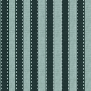 Retro Victorian Stripe - Large = Forest, Aqua