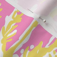 Preppy Barbiecore Palm Trees Pink Yellow Rotated - XL Scale